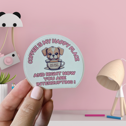 Vinyl Sticker - Coffee is my happy place