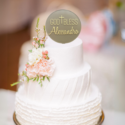 Cake Topper - Personalised God Bless
